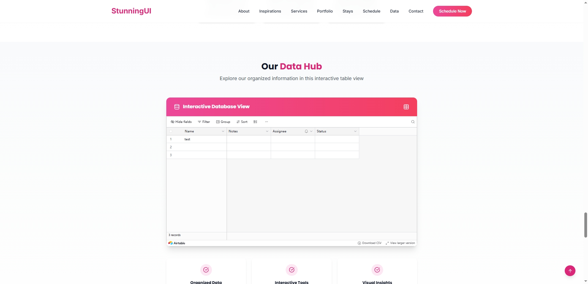 Example usage of Airtable
